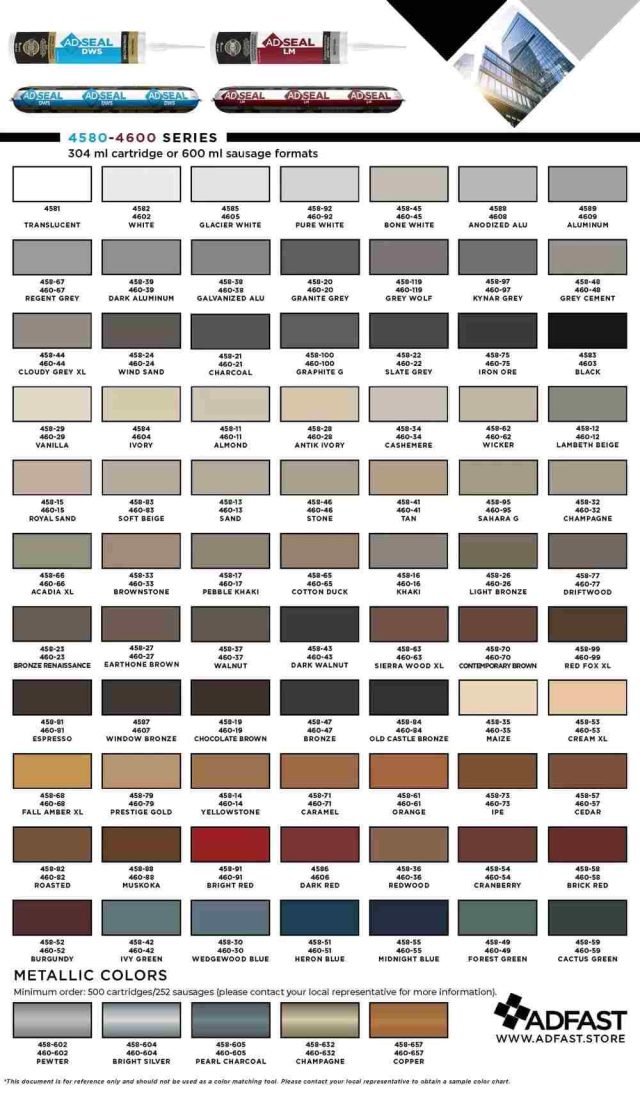 color chart 4580 4600